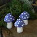 3 Mushroom miniature Statues Home Grown Ceramic Shrooms - Stake them if you wish in a terrarium or in the ground