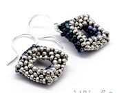 Unlikey Square Earrings Sterling Silver Wire