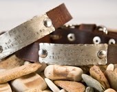 collar - .75 inch wide Leather dog collar, name, tag, distressed