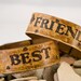 Leather cuff - bracelet, best friends, best buds set of 2