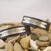 Date, customizable, half inch leather cuff, engraved, pair