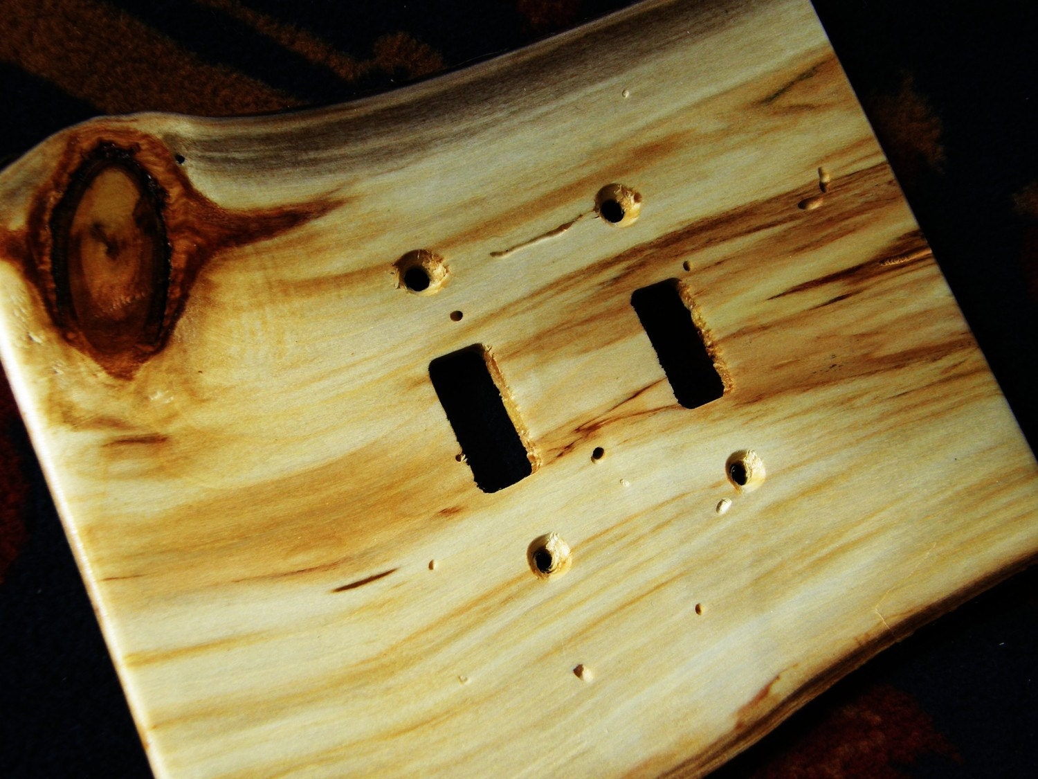 Extreme Rustic Wood Switch Plate Double Toggle