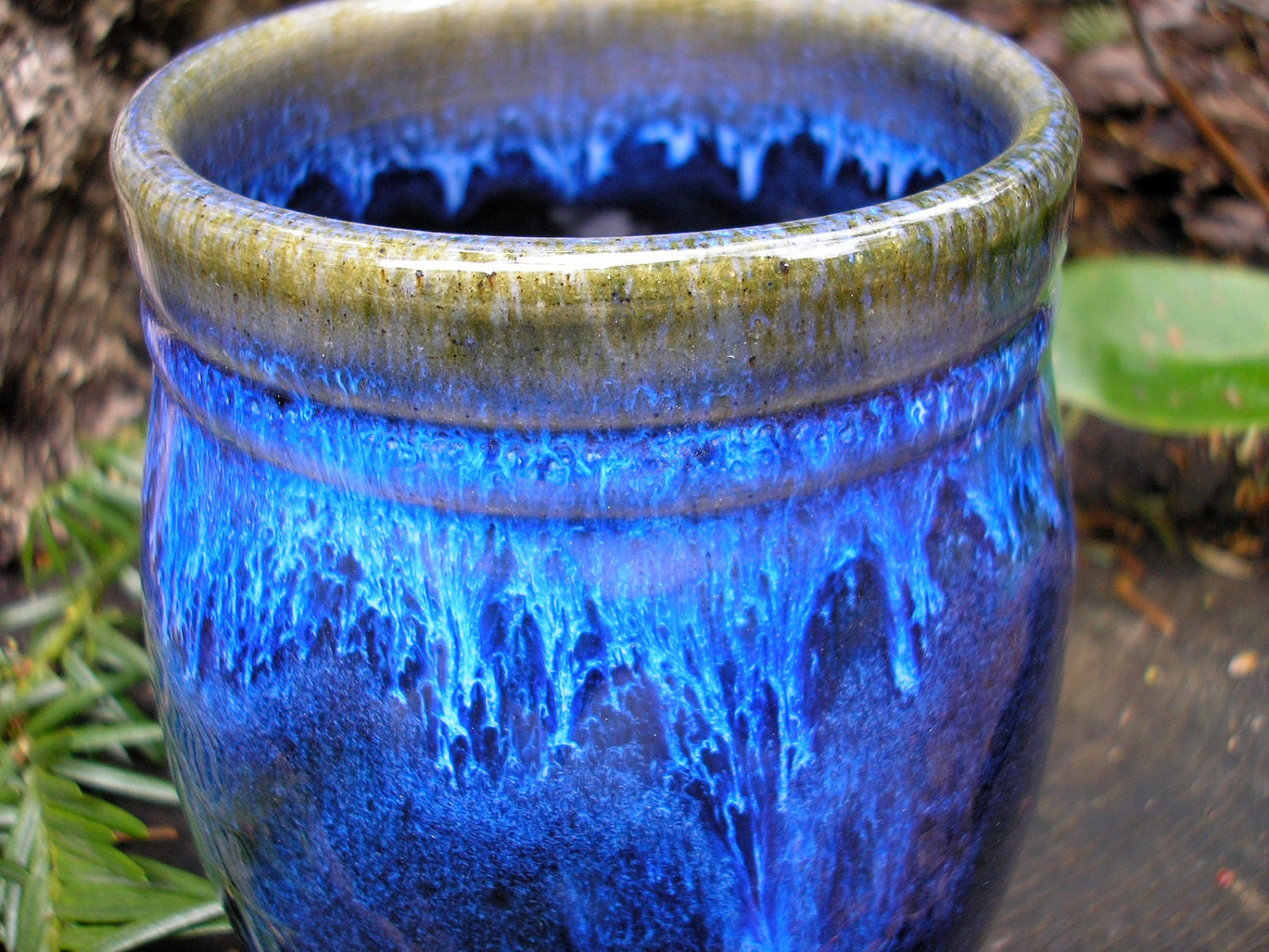 Blue Lagoon Mug with great glaze action, whopping 20 oz., tea mug, coffee mug, beer stein