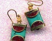 Nepalese Earrings, Tibet Earrings, Coral Turquoise Earrings, Nepal Beads on 18K gold filled wire, Nepal Jewelry by AnnaArt72 - Annaart72