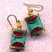 Nepalese Earrings, Tibet Earrings, Coral Turquoise Earrings, Nepal Beads on 18K gold filled wire, Nepal Jewelry by AnnaArt72