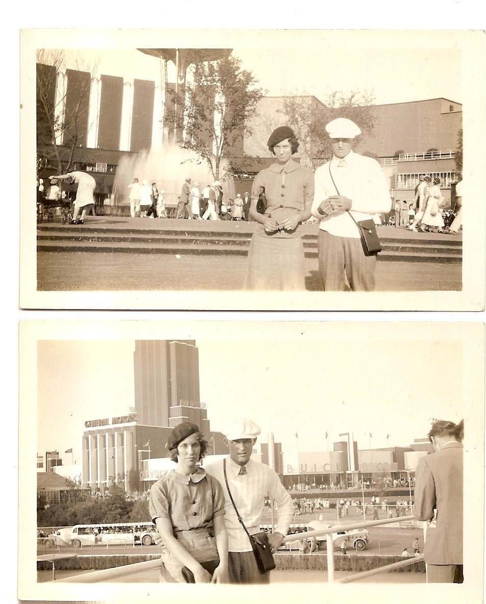 Vintage Photos Chicago Worlds Fair Man Camera Woman Lot 2