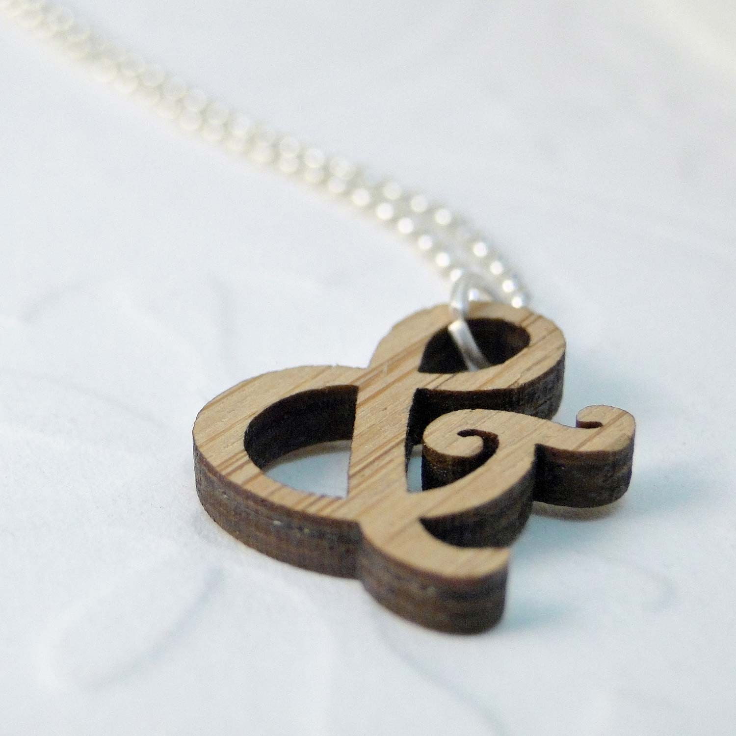 Mini Harrington Ampersand Necklace in bamboo