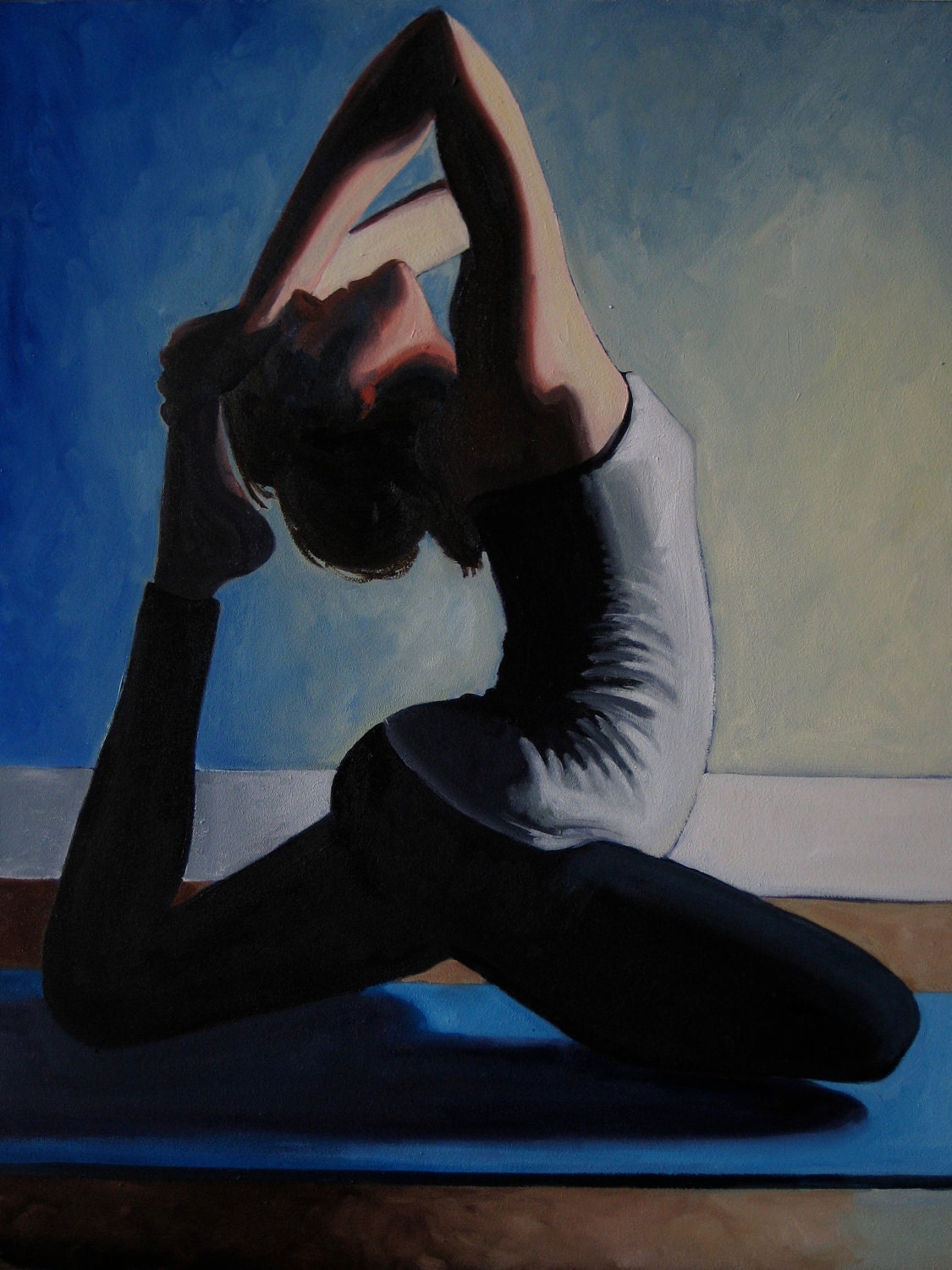Dove Pose, Oil Painting on Board