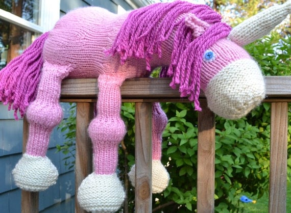 knit unicorn doll