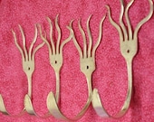 4 Silverware Coathooks Modern Decor Recycled art with forks