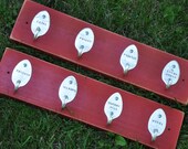 2  Key racks 8 Personalized Mini Spoon Hooks Rack Distressed Red