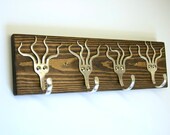 Mini Funky Fork Hooks Jewelry or Keys Rack Stained Dark Walnut