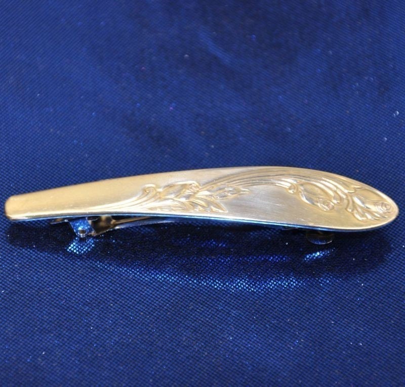 Silver Spoon Barrette RARE Pattern