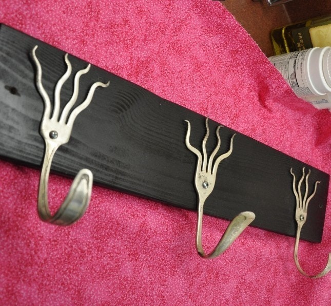 3 Funky Forks Coat Rack BLACK