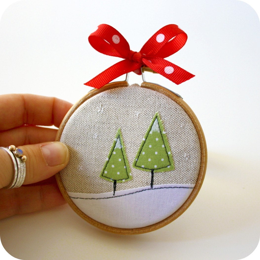 unique winter ornament - a snowy slope