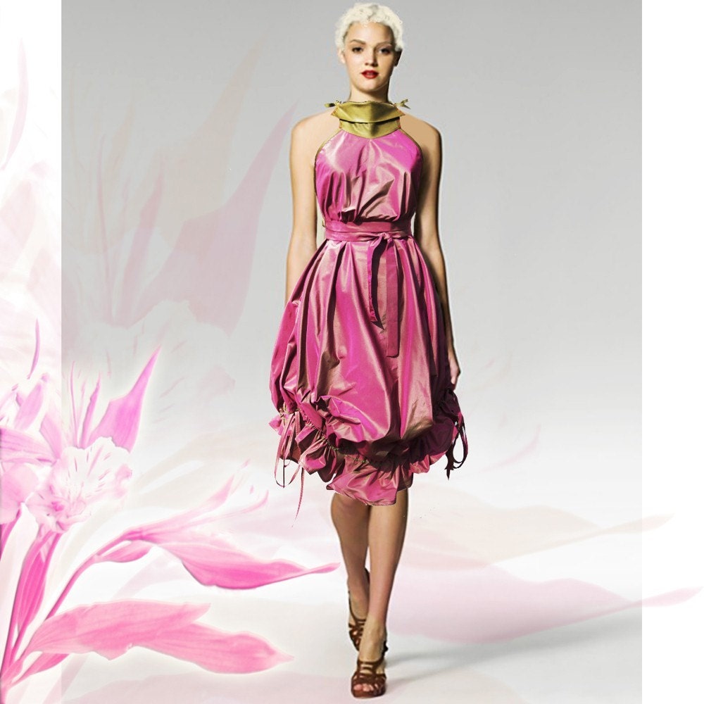 Silk Tulip Pod Dress  Made to Order couture gown dress