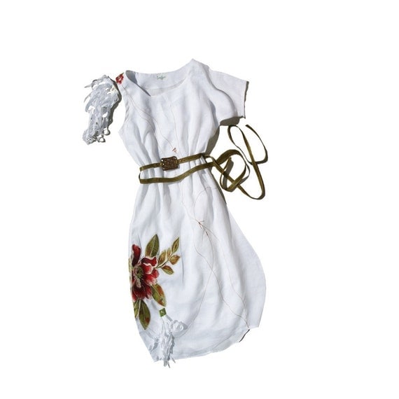 SALE Linen Rose Dress - made to order - Summer - Breezy - romantic - garden -