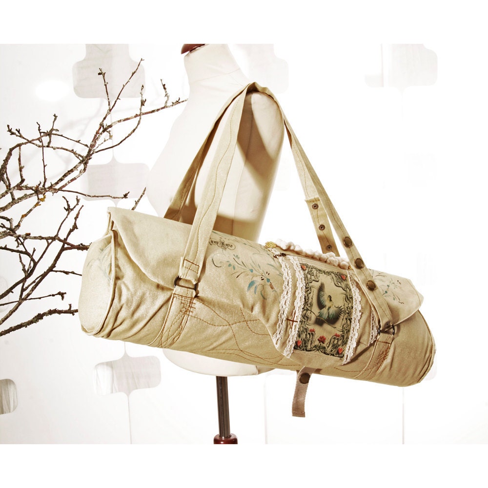 Sample SALE Yoga Mat Bag Golden LINTU Handmade matsak wing and the prayer Ahimsa SUN jooga kassi Pilates Luxury Glamour fitness gear