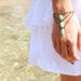 Boho Slave Bracelet Hand Bracelet Piece Ring Hipster Bronze Chain Bohemian Boho Three Turquoise Beads Triangle Chevron Hand Jewelry