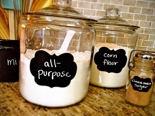 Scallop Chalkboard labels - set of 14