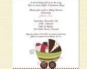 Baby Girl Christmas Stroller Shower Invitations Il_170x135