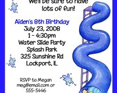 Waterslide, Pool Birthday Party Invitations Il_170x135