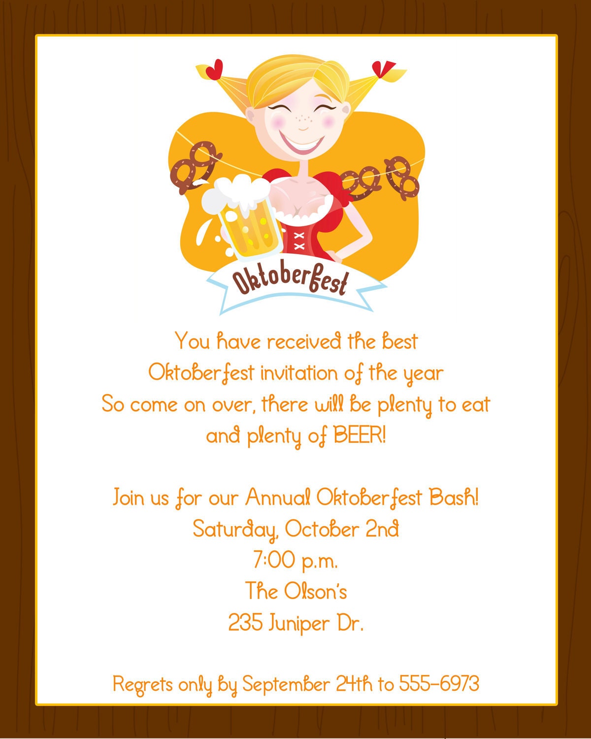 German Girl Oktoberfest Invitations Il_170x135