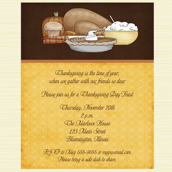 Thanksgiving Dinner Feast Invitations Il_570xn