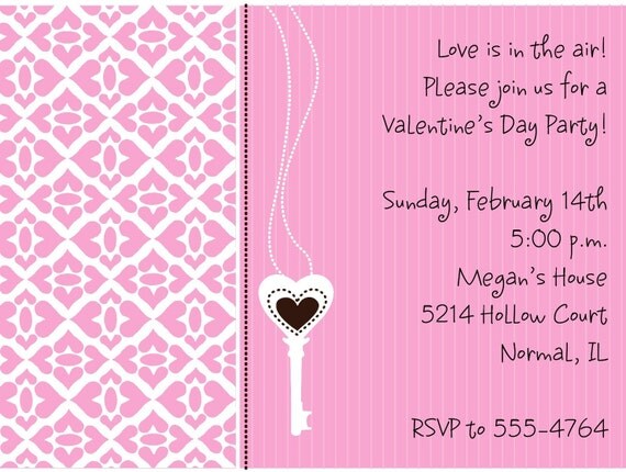 Key to my Heart Valentine's Day Invitations Il_570xn