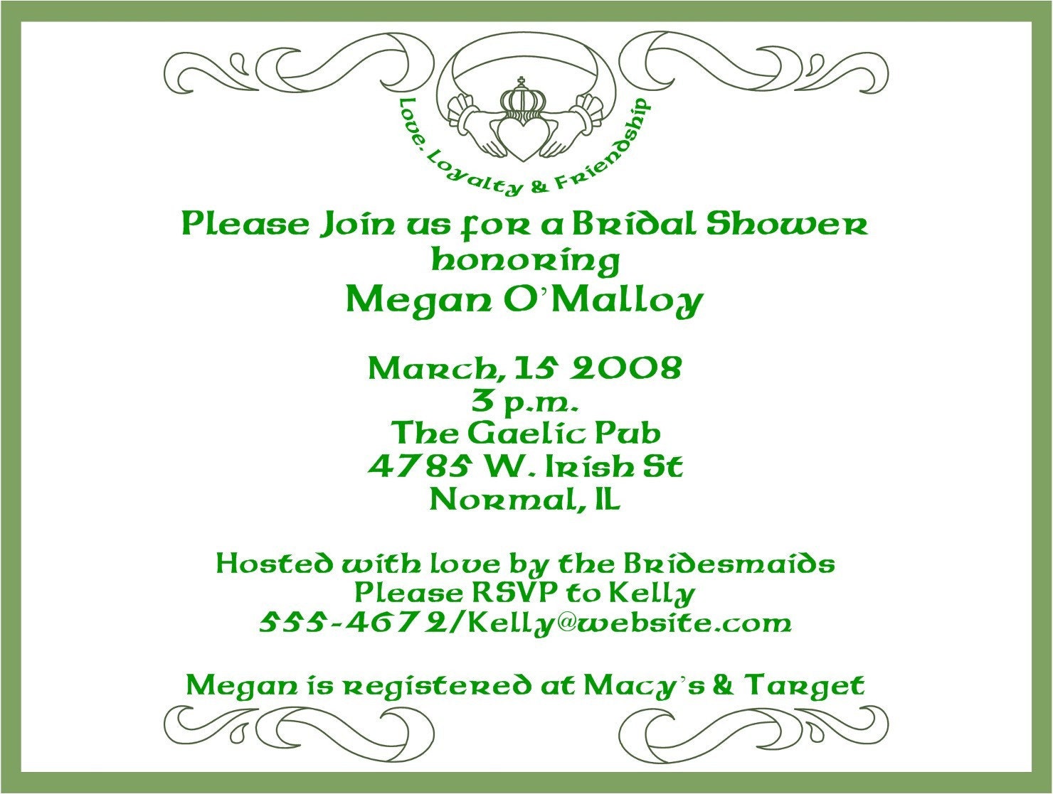 Irish Claddagh Bridal Shower Invitations Il_570xn