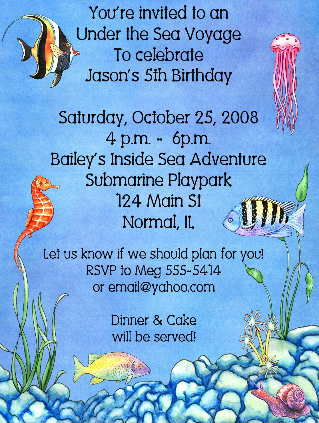 Fish Aquarium Birthday Party Invitations Il_570xn
