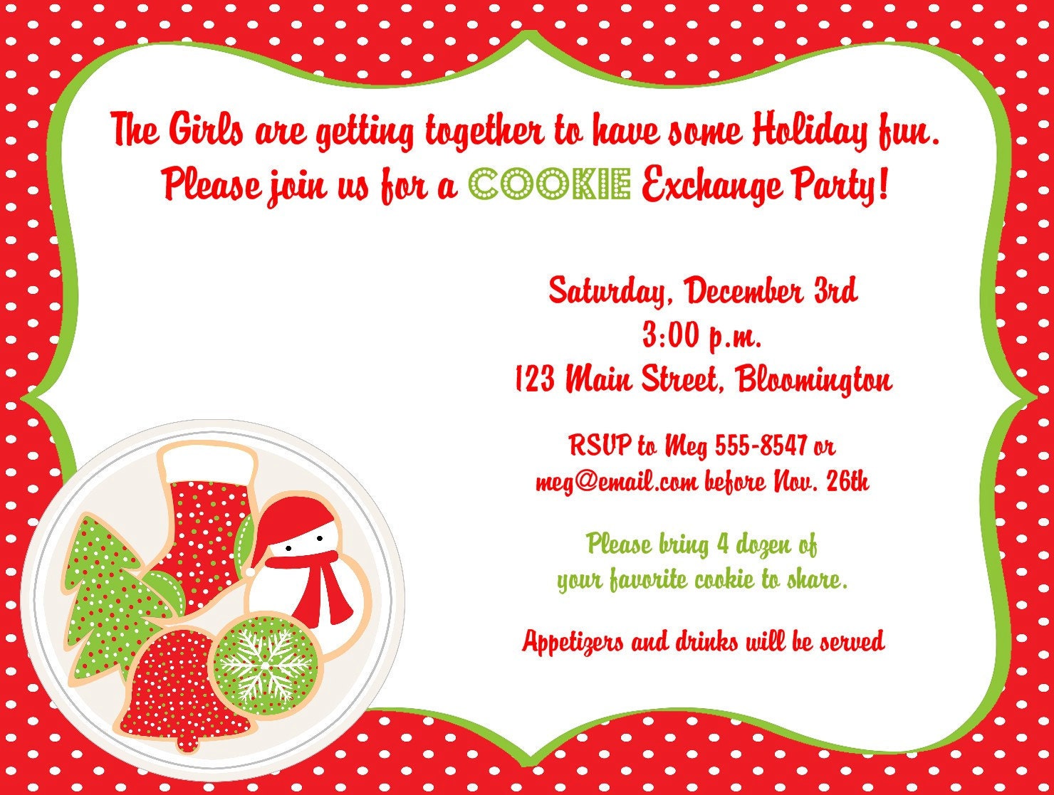 Christmas Cookie Exchange Invitations Il_570xn