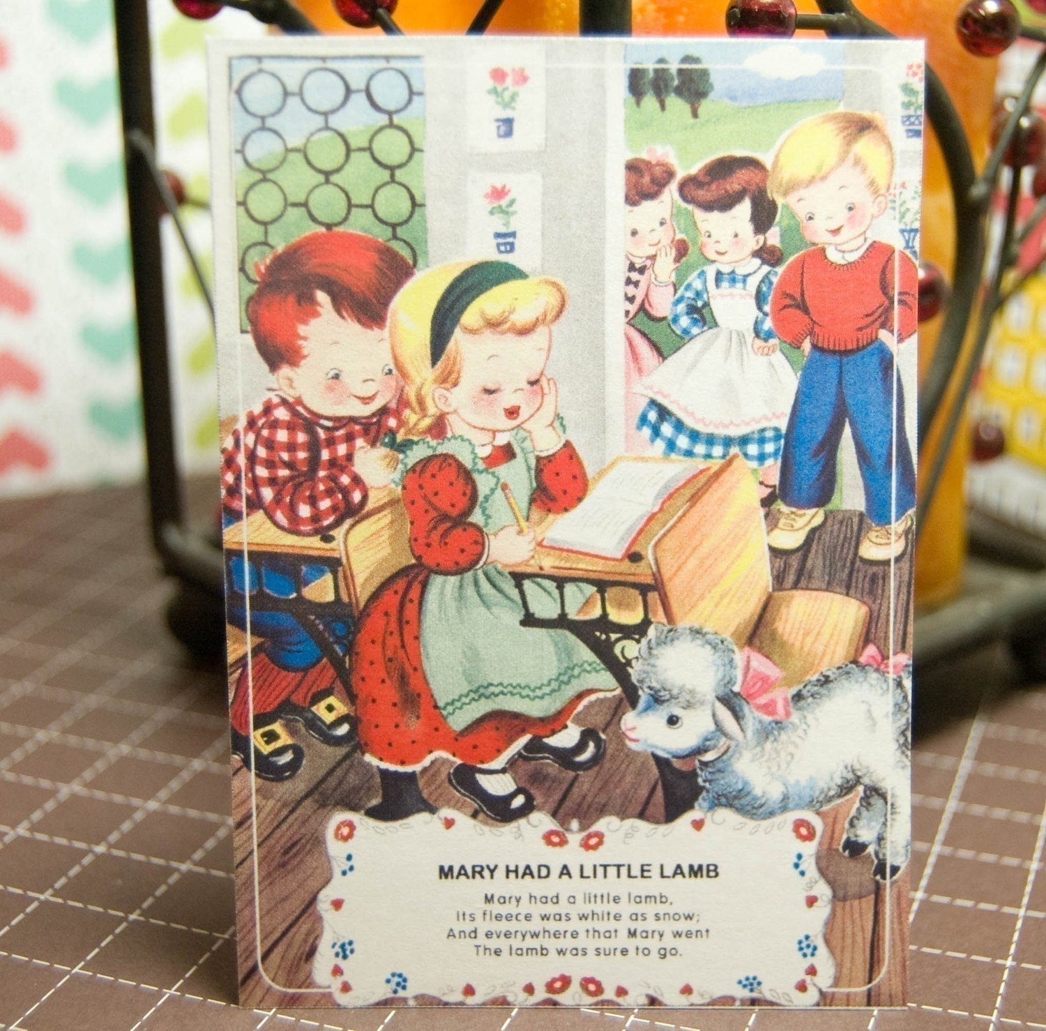Mother Goose Full Color Vintage Flashcards - 5x7 - Set of 10