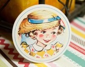 Little Girls Vintage Circle Tags - Set of 12