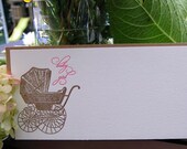 Baby Carriage Imprintable, Letterpress, SET of 10