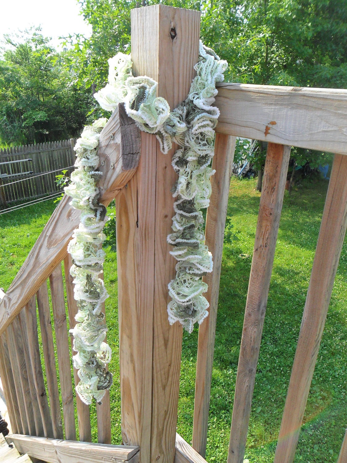 Multi Green Ruffle Scarf