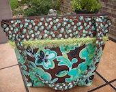 CLEARANCE, Ready to Ship, Chocolate Brown and Aqua Blue Purse