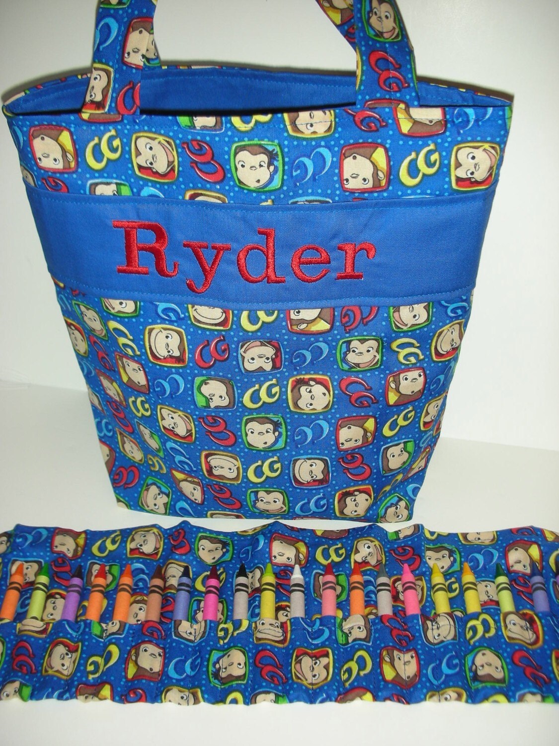 Curious George Tote with Crayon Roll and Coloring Book
