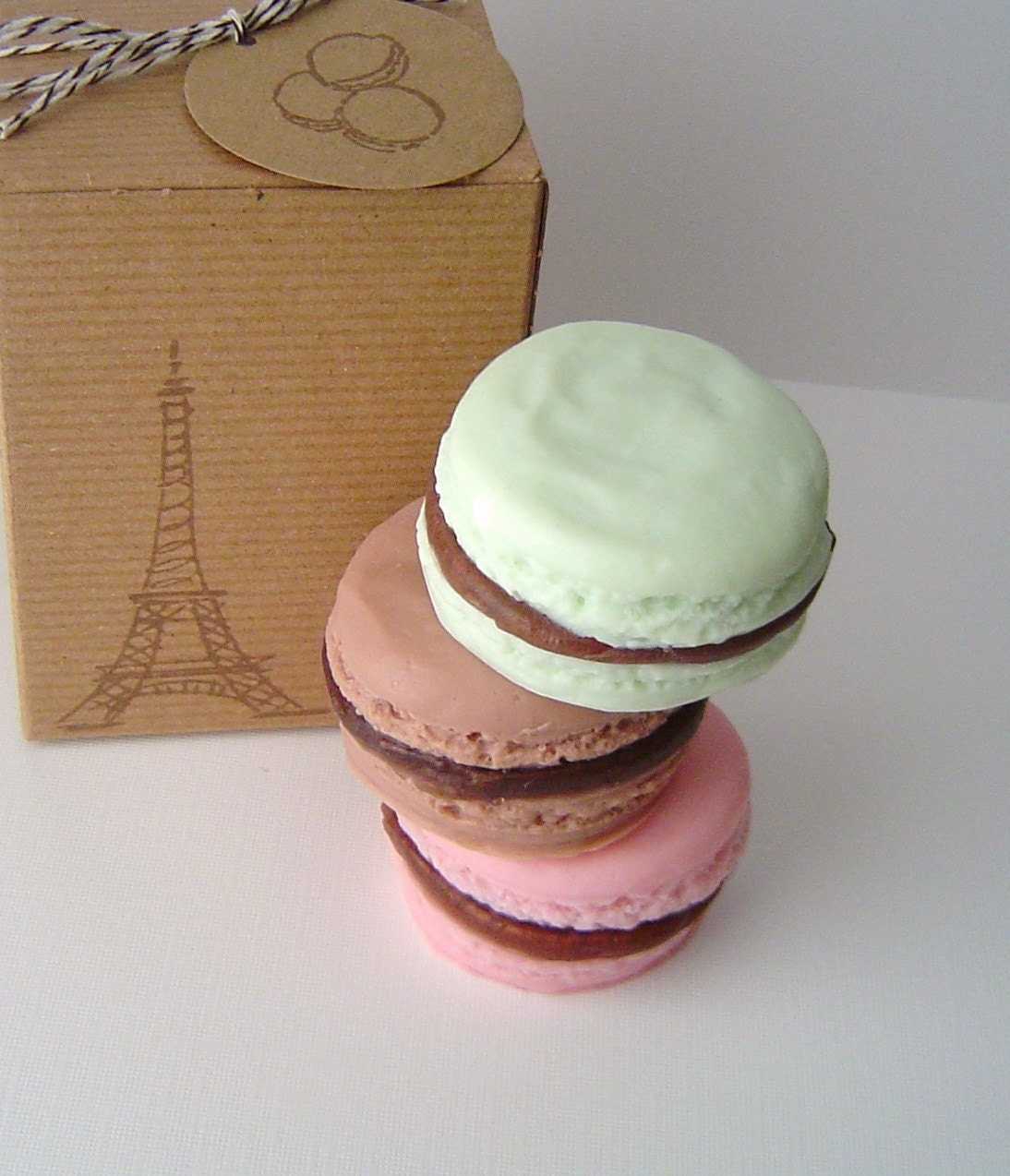 French Macaron Gift Set - Dark Chocolate, Raspberry Chocolate and Mint Chocolate Scented - Goat's Milk Soap - Gift Set - Mothers Day