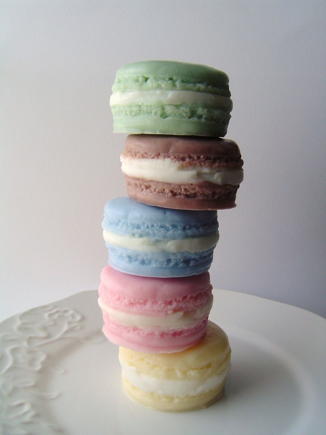 New-French Macaron Collection Gift Set--You Choose 2--Goat's Milk Soap--Scents- Almond, Black Raspberry and Vanilla, Blueberry Delight, Pineapple and Chocolate Cream Cheese Cupcake