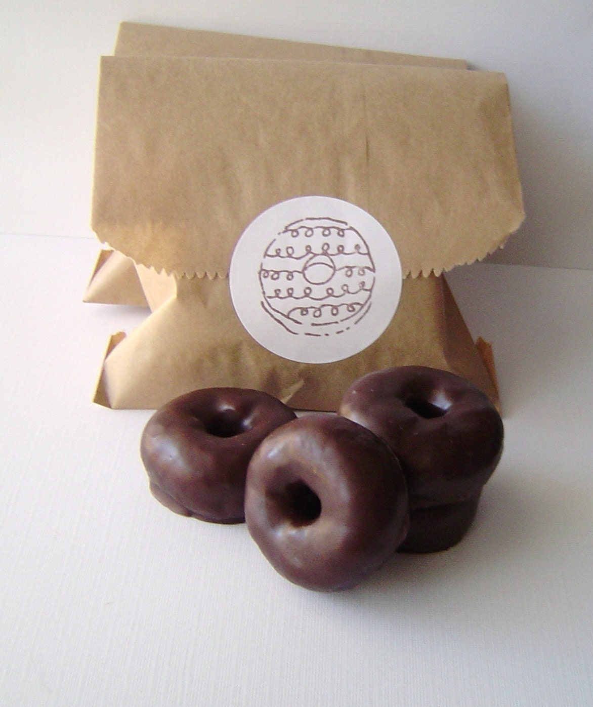 Soap - Mini Donut Soap Set - Dark Chocolate scented - Glycerin Soap Set - Doughnut Gift Set
