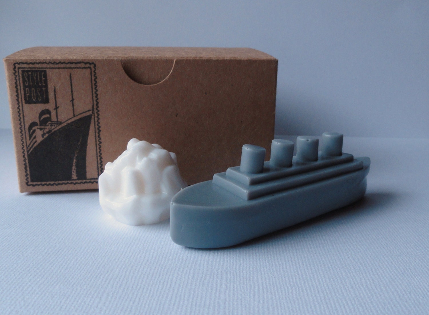 Soap - Titanic Ship and Iceburg Mini Gift Set - Goat's Milk Soap - French Vanilla Scented - Gift for Him