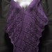Hand Knit Shawl Wrap in Cotton Purple Passion