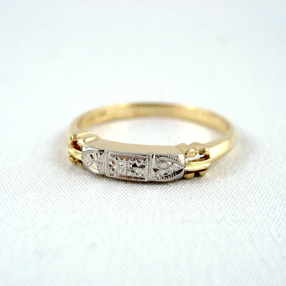 Vintage 14K /18K Gold Wedding Band  or Anniversary Band Circa 1950's - from A Second Time