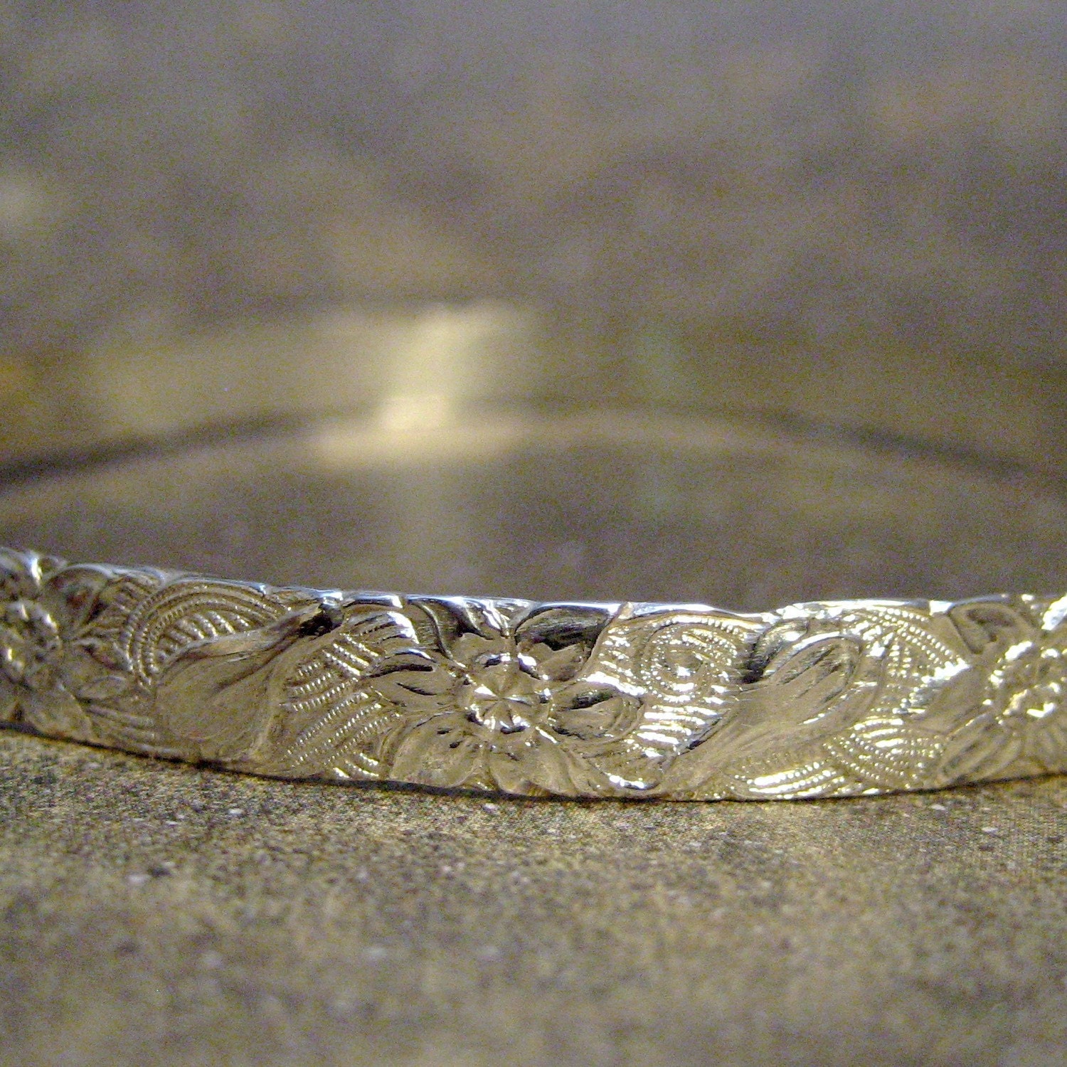 Sterling Silver Lei Bangle Bracelet - Hand Made Silver Artisan Jewelry - Designed by A Second Time
