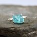 Apatite Sterling Silver Ring - Raw Uncut Rough Apatite - Handmade and Designed by A Second Time