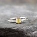Uncut Raw Rough Yellow Sapphire Ring - Sterling Silver Solitaire - Artisan Jewellery - Handmade and Designed by A Second Time