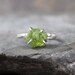Peridot Sterling Silver Ring - Raw Uncut Rough Peridot - Handmade and Designed by A Second Time
