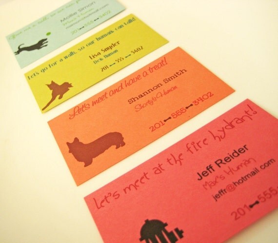 Dog Silhouette Calling Cards You Design