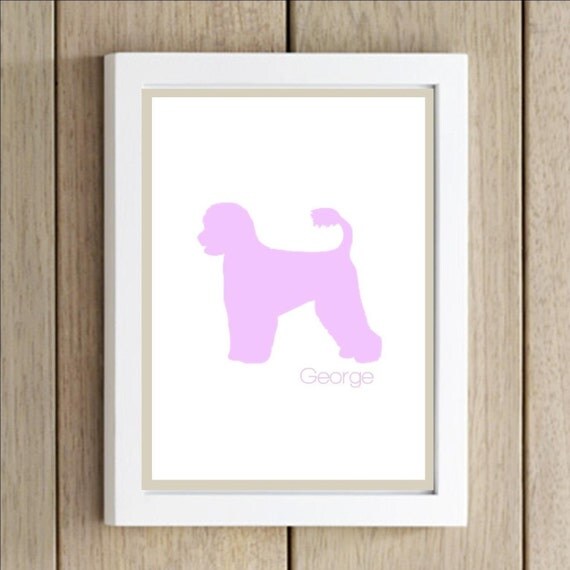 Dog Silhouette Print Personalized 5 x 7